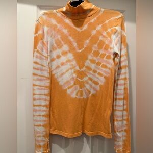 FREE PEOPLE WE THE FREE TIE DYE MOCK LONG SLEEVE TEE EUC sz M